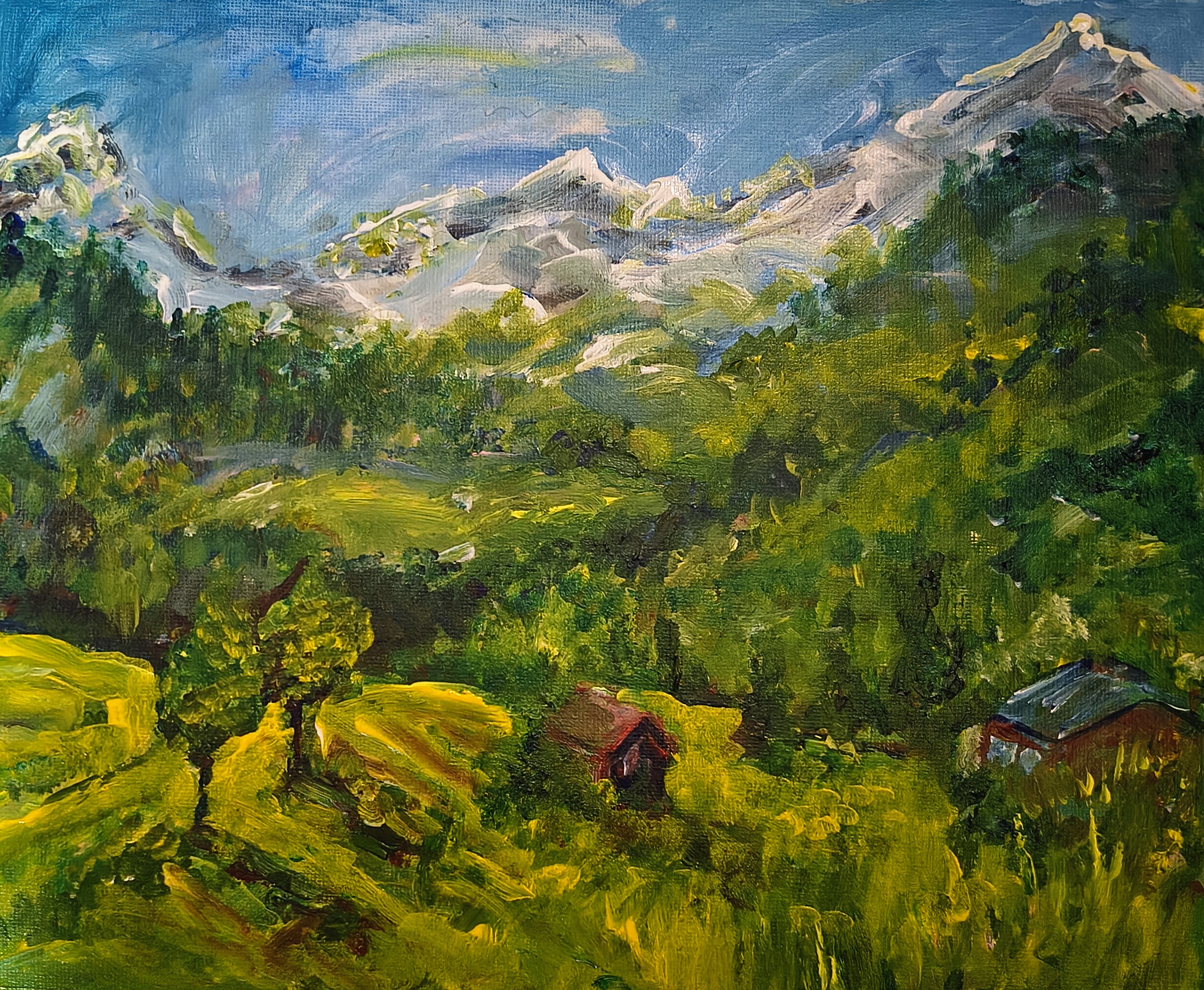 obraz akrylowy – pejzaż górski  - Farby akrylowe od ArtMagdalena - ArtBoard