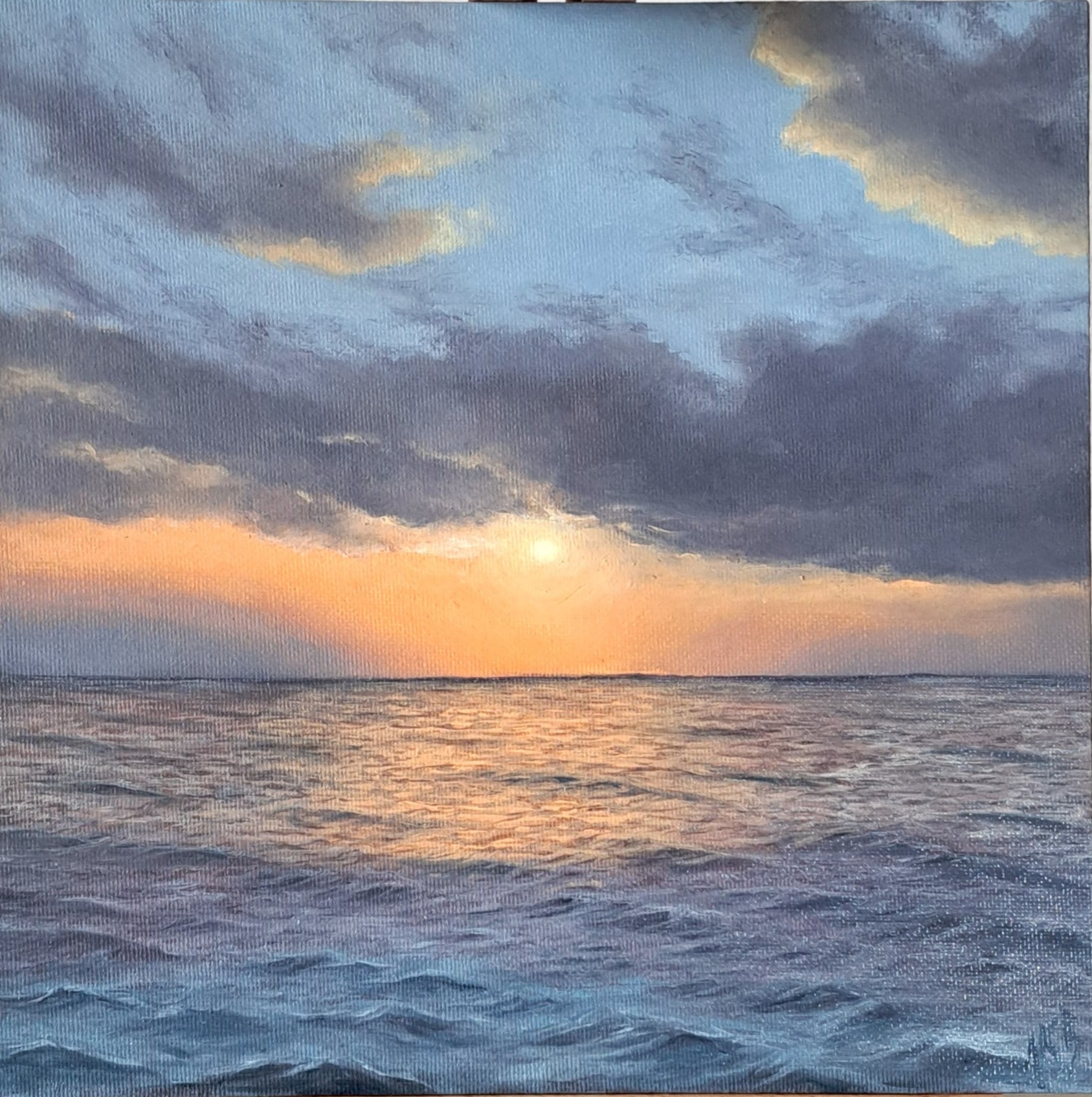 Zachód słońca nad oceanem - Farby olejne od JuliaKB.Art - ArtBoard
