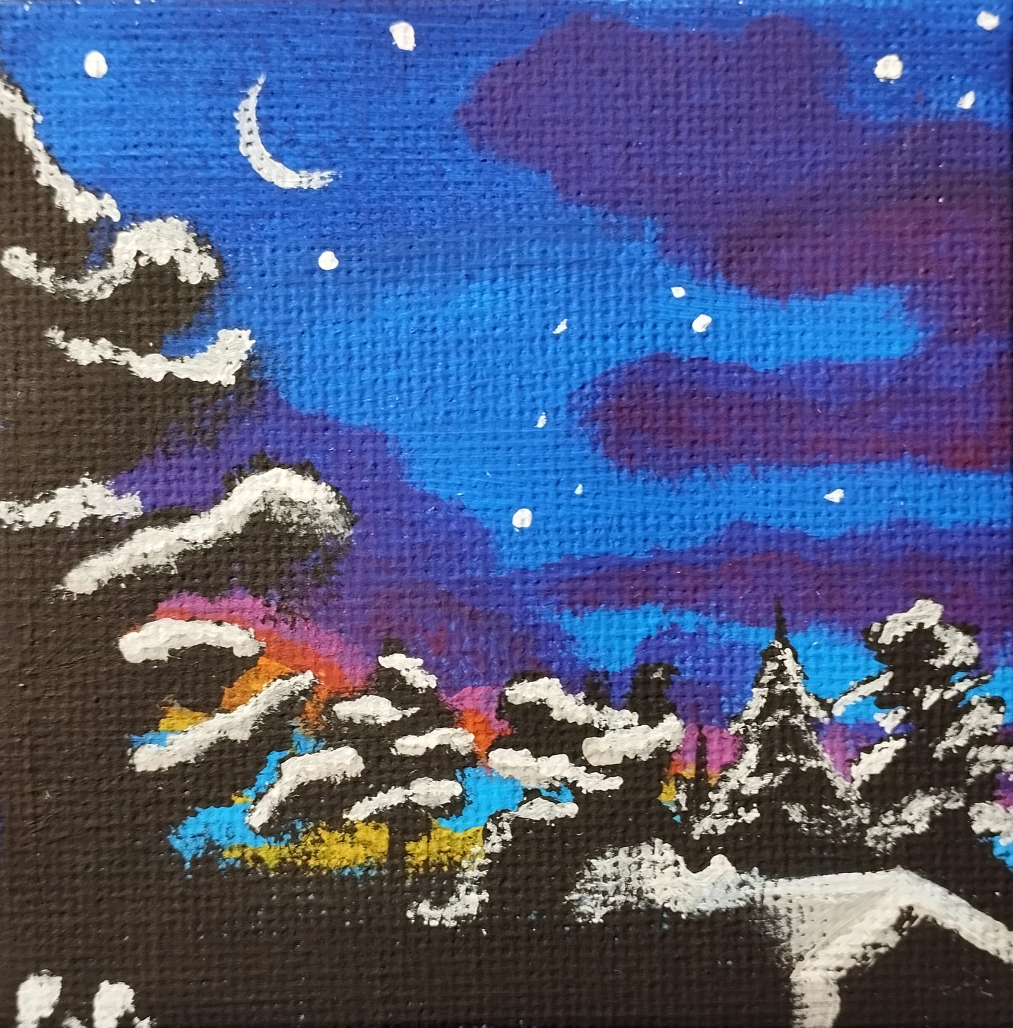 Zimowy Zmierzch - acrylic od LadyBlueRaven - ArtBoard
