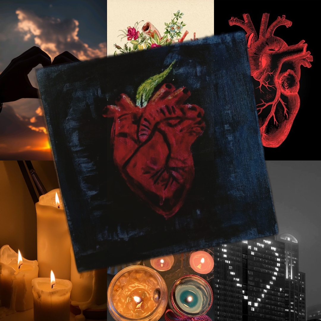 "Serce-Świeczka" - Farby akrylowe od Bax.art - ArtBoard