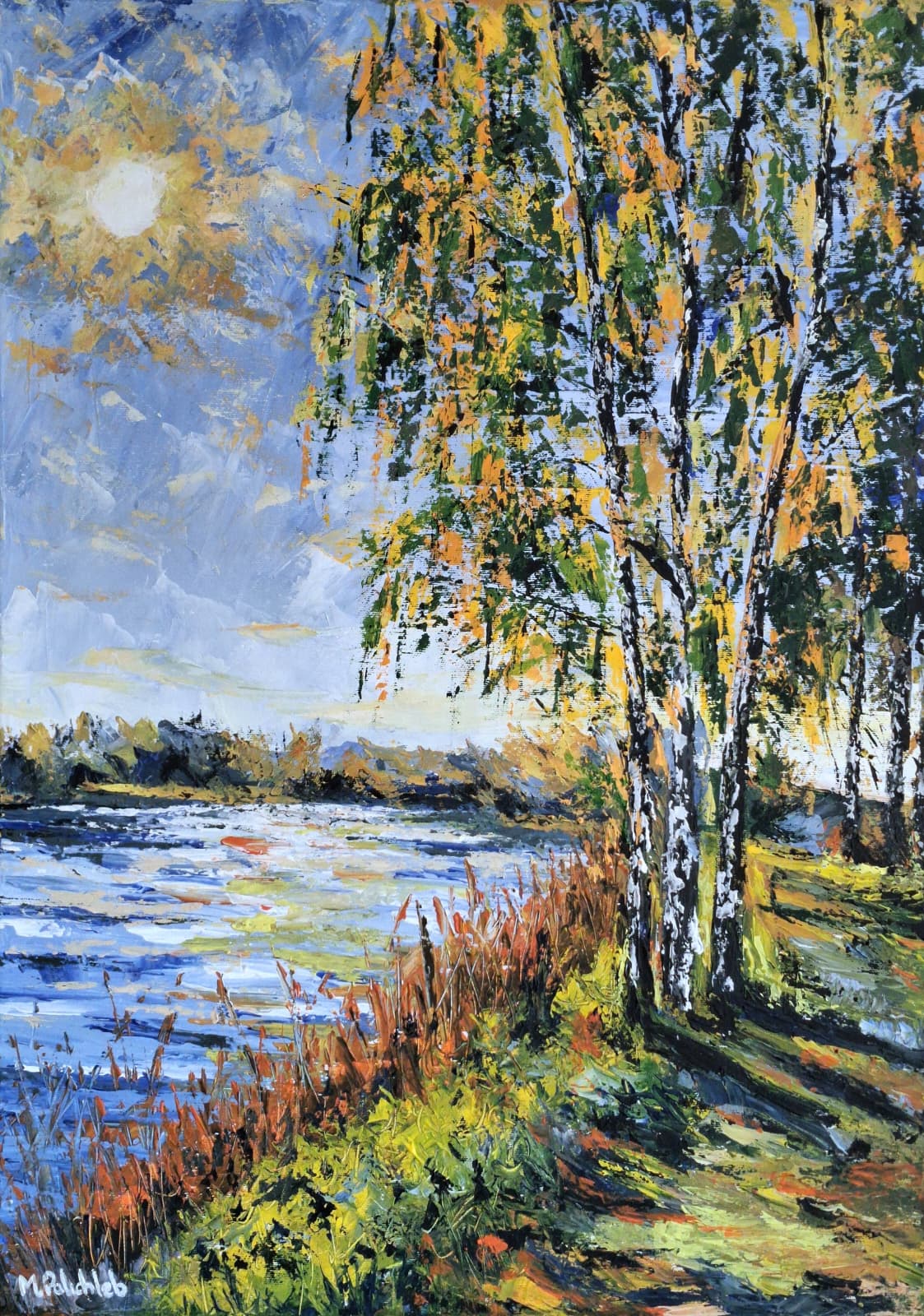 Staw Świerkiel we Frydrychowicach - Farby akrylowe od M. Palichleb Art - ArtBoard