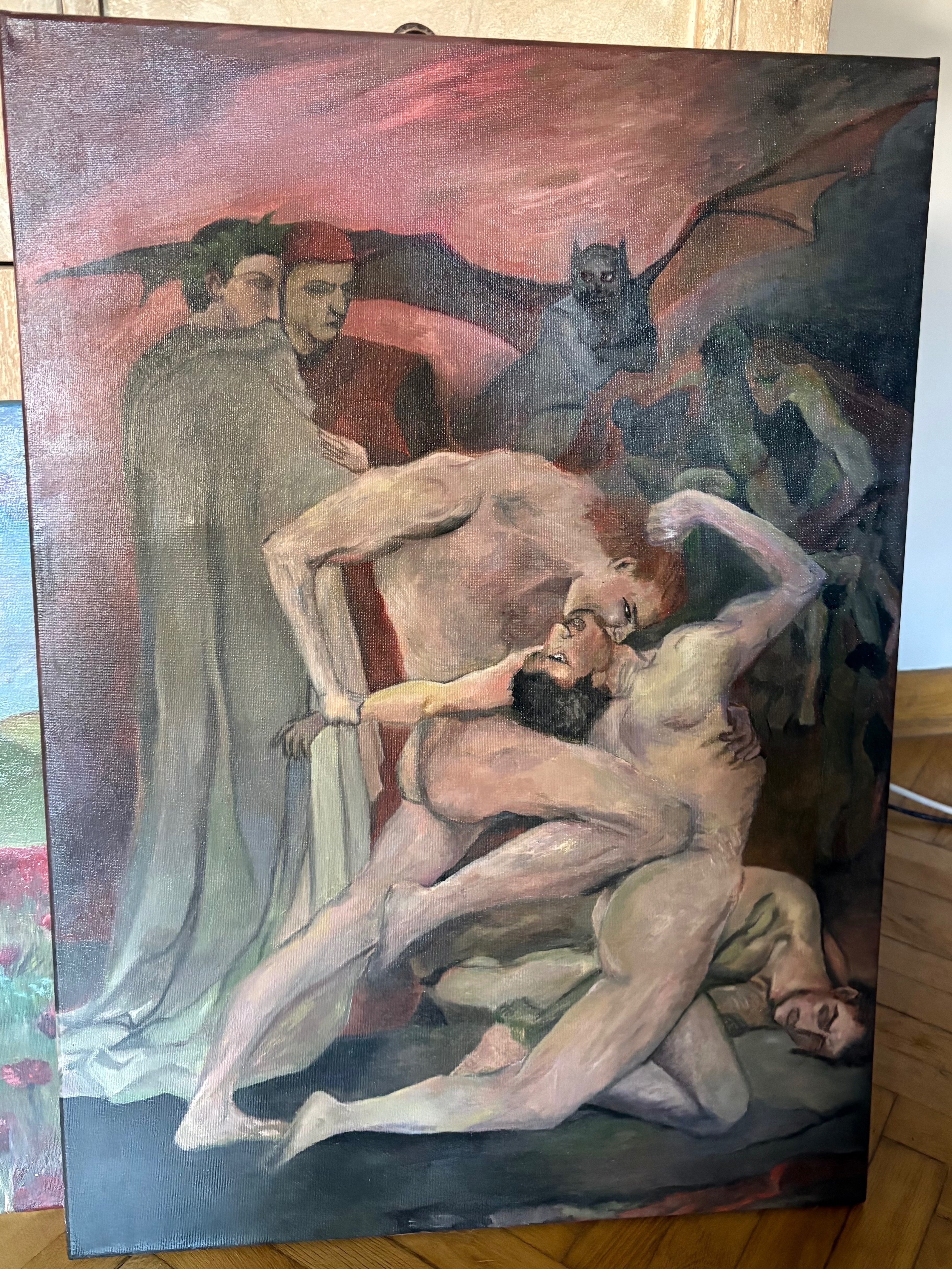 Kopia obrazu - Dante i Wergiliusz w piekle - Farby akrylowe od LauraLattari - ArtBoard