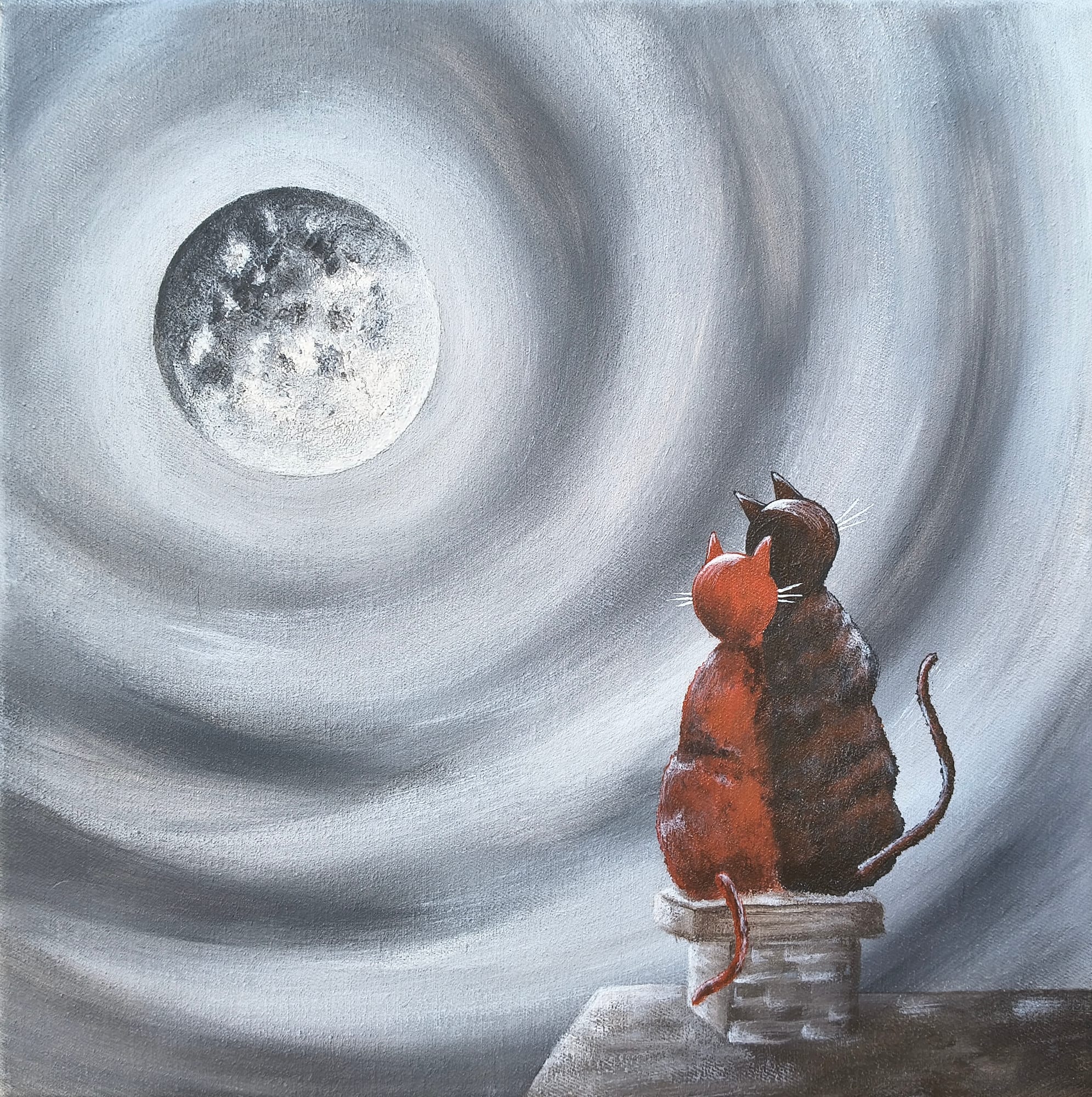 Pełnia na kominie  - acrylic od Kolor w obrazie - ArtBoard