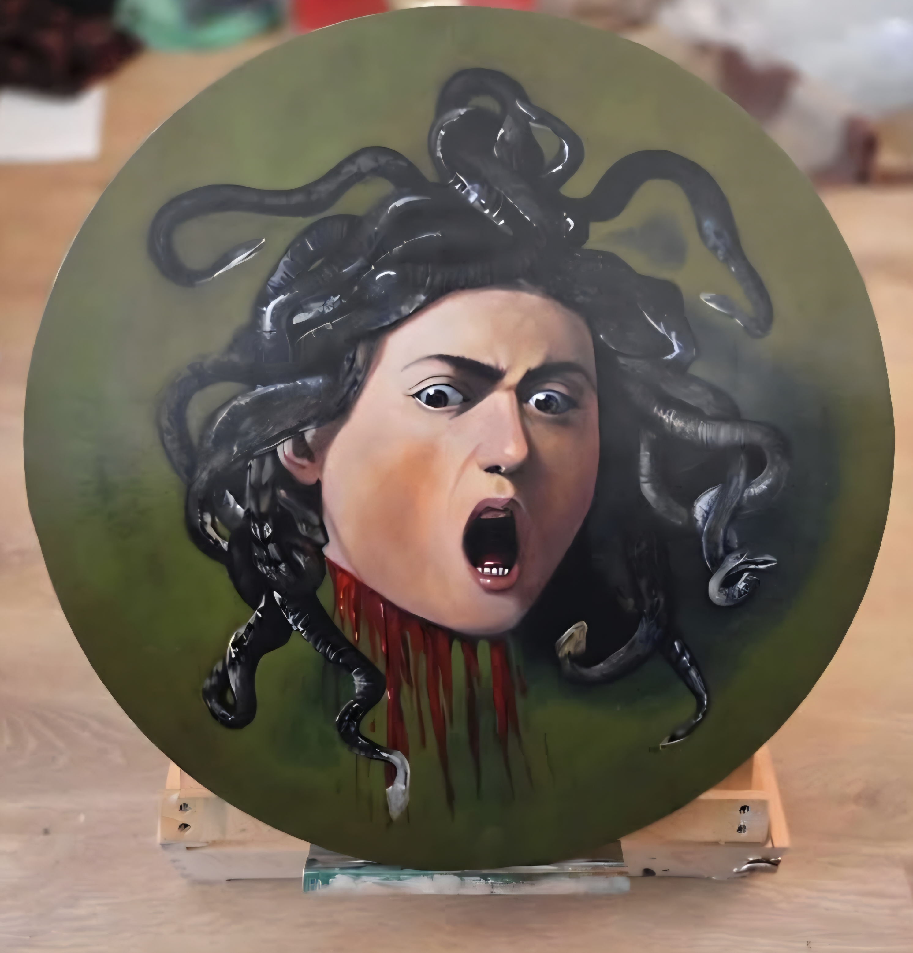 "Głowa Meduzy " według Caravaggio  - akryl od IJ_Art - ArtBoard