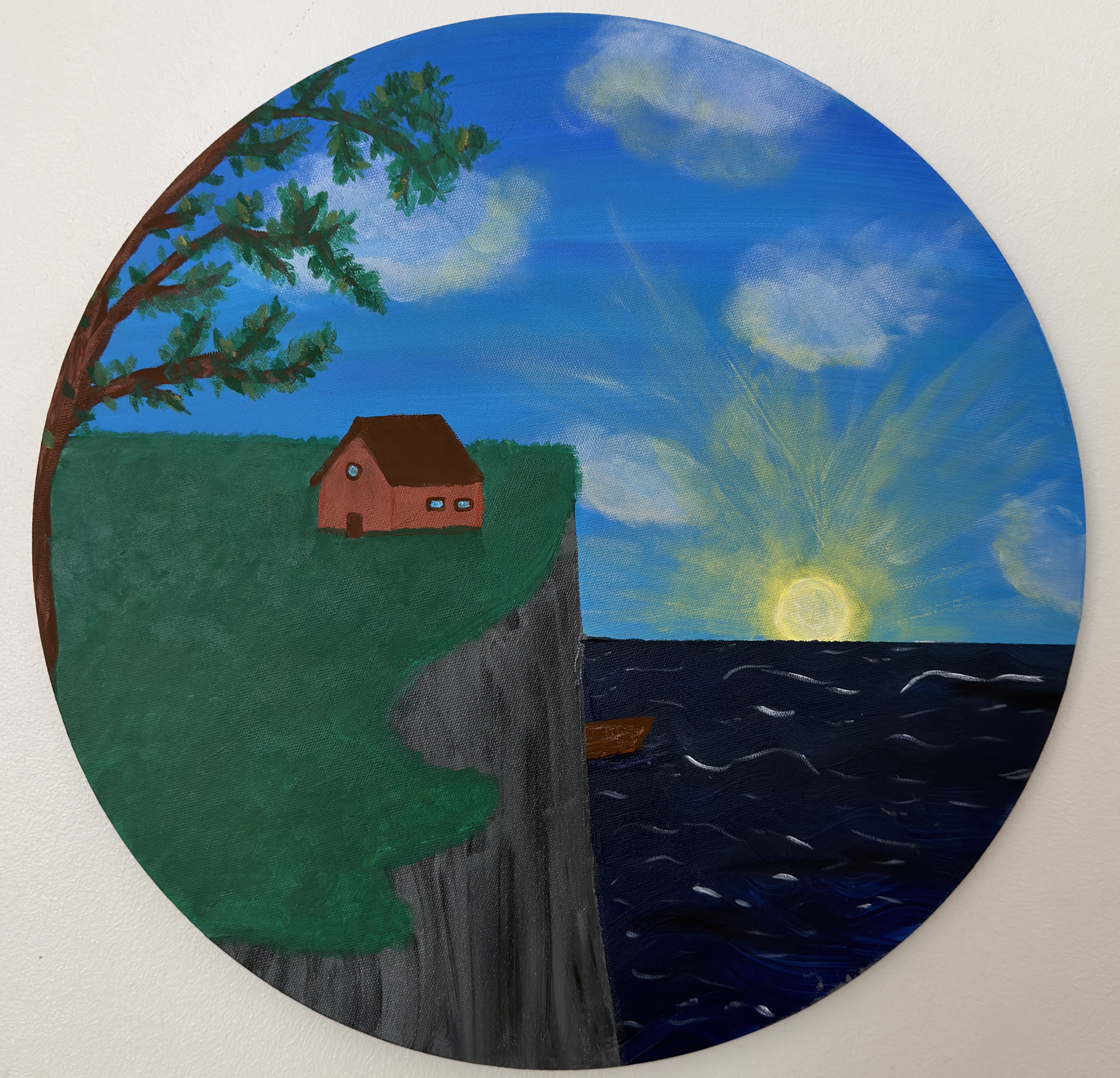 Dom na klifie - Farby akrylowe od NS - ArtBoard