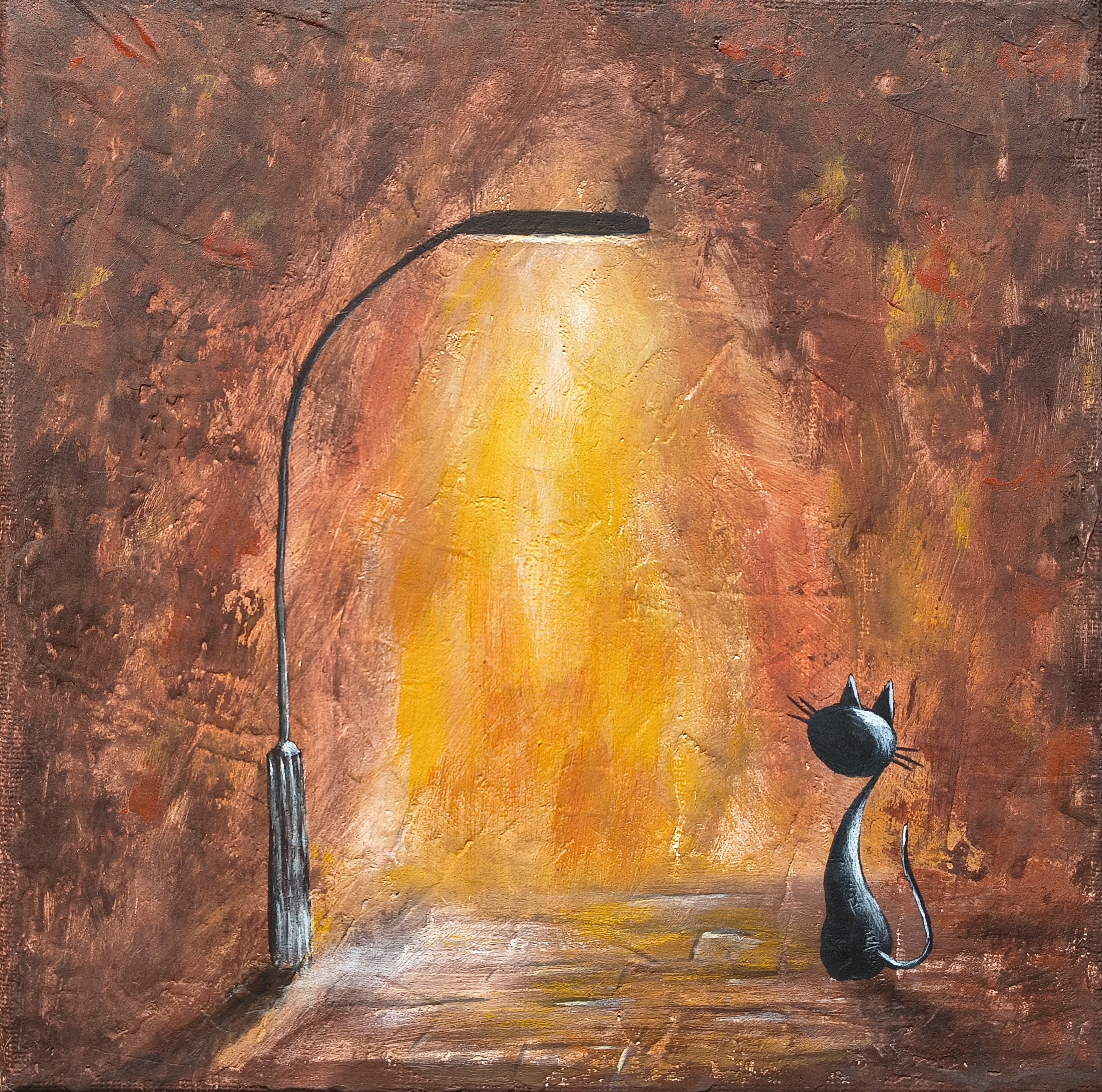 Kot Sam - Farby akrylowe od Kolor w obrazie - ArtBoard