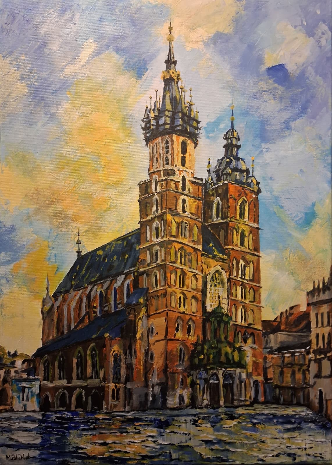 Bazylika Mariacka w Krakowie - Farby akrylowe od M. Palichleb Art - ArtBoard