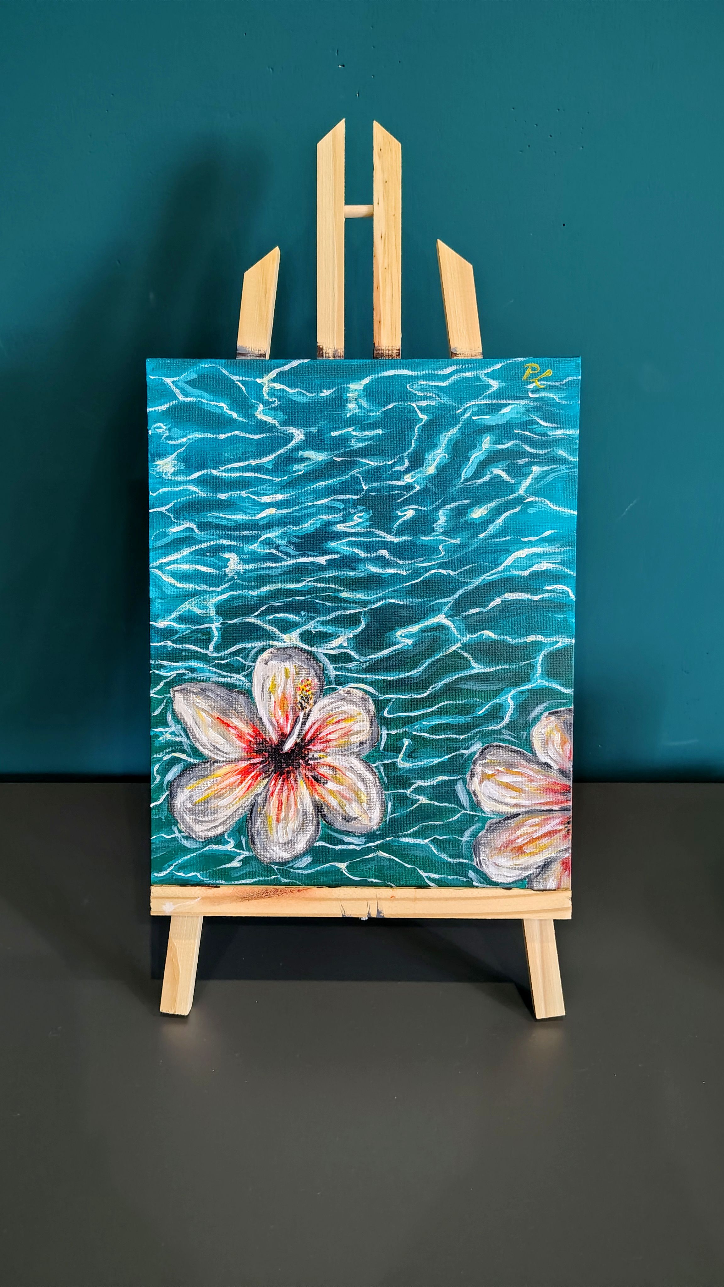 Hibiskus - Farby akrylowe od p.lechoszest.art - ArtBoard