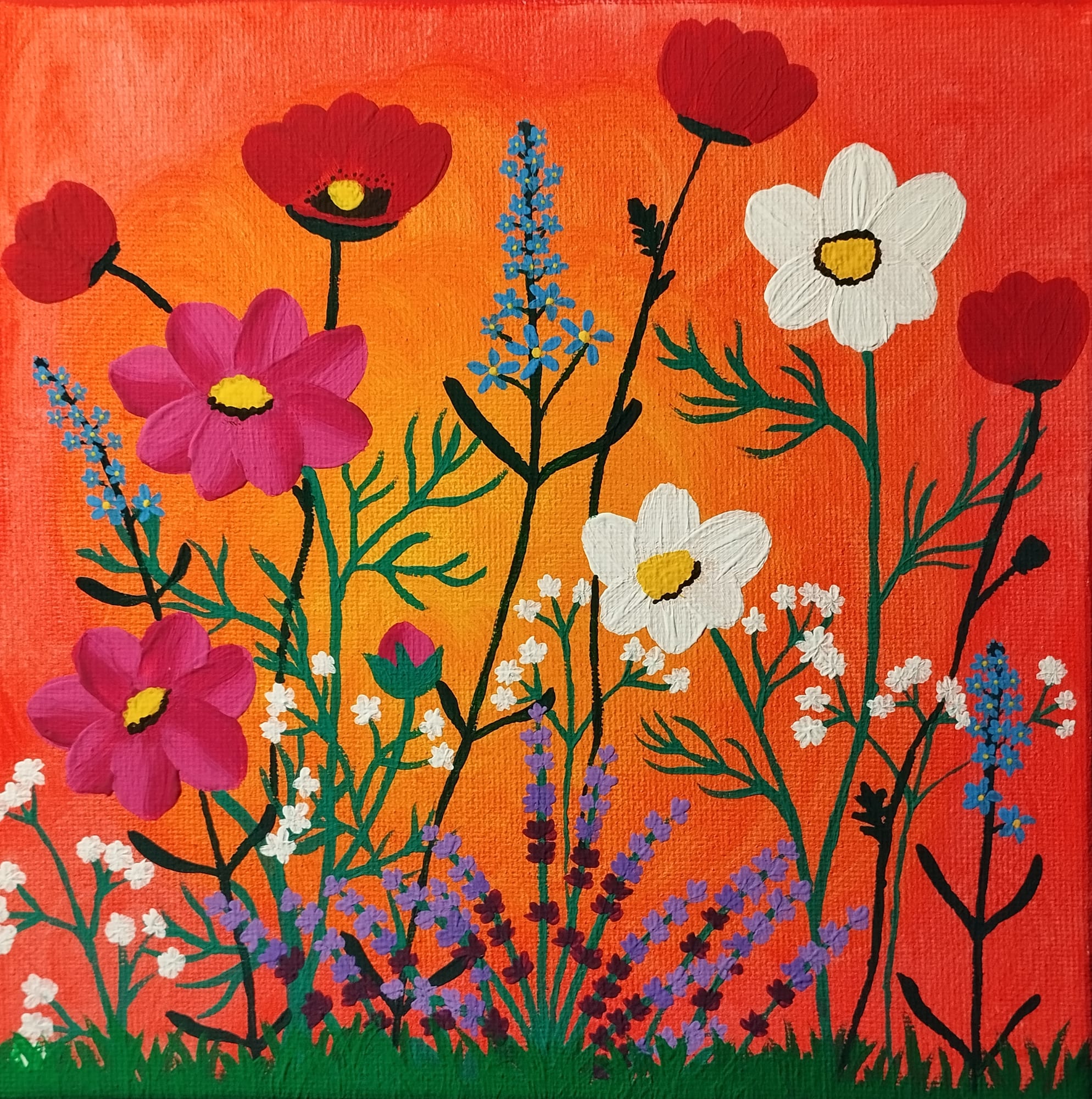 Kwiaty Polne - acrylic od LadyBlueRaven - ArtBoard