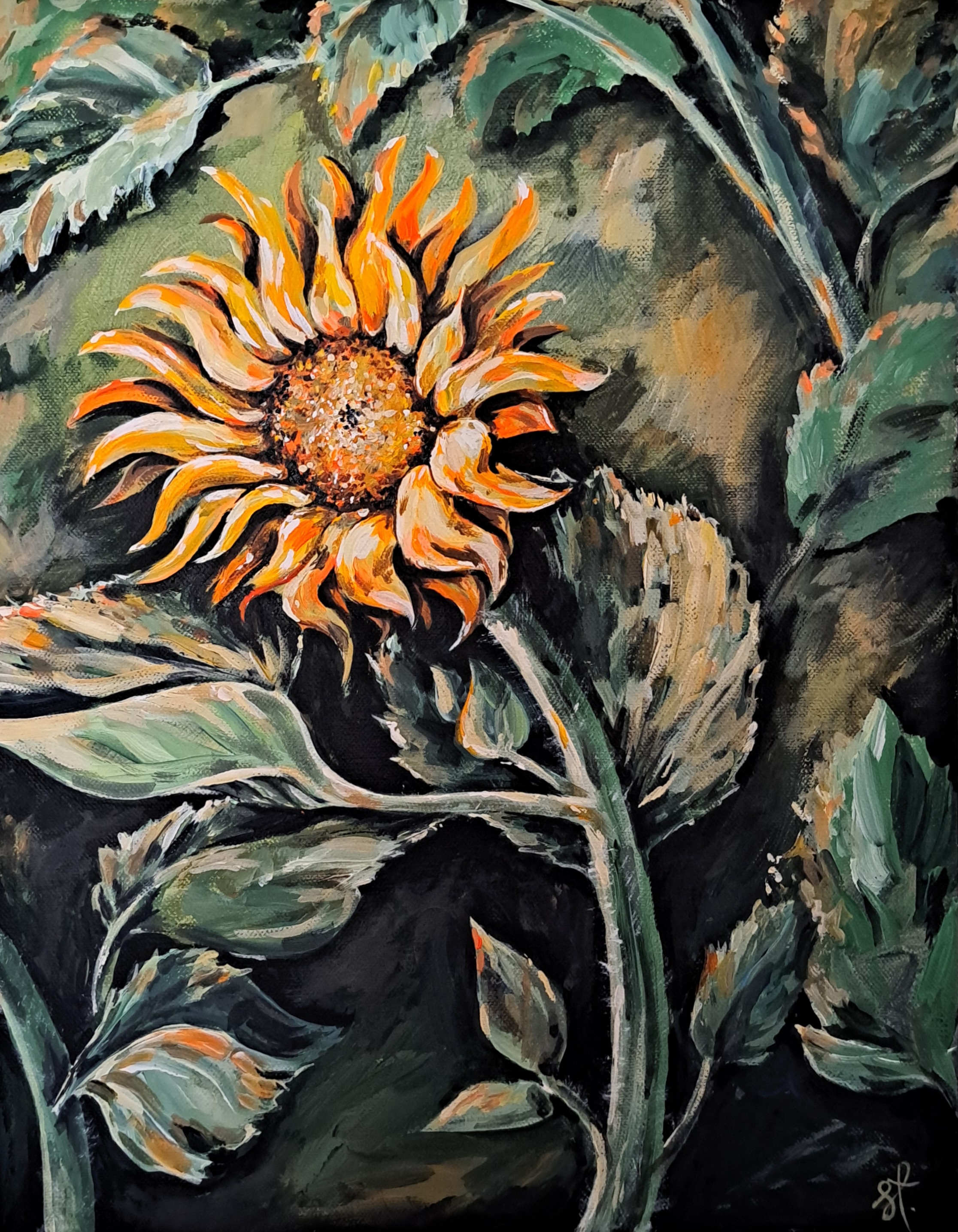 Słonecznik  - Farby akrylowe od Sylwia Ciuchcińska - ArtBoard
