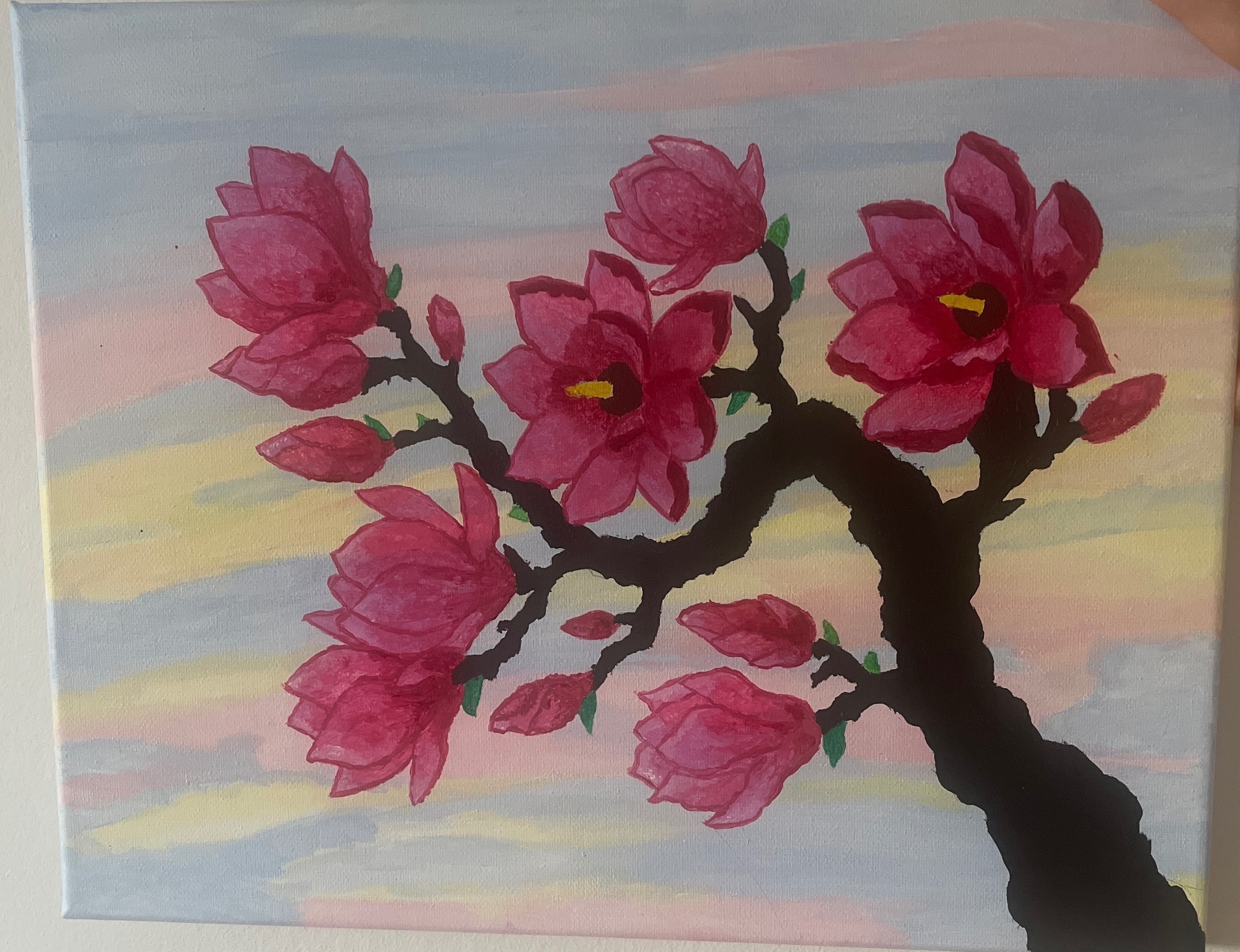 Kwiaty magnolii  - Farby akrylowe od Nela.art_63 - ArtBoard