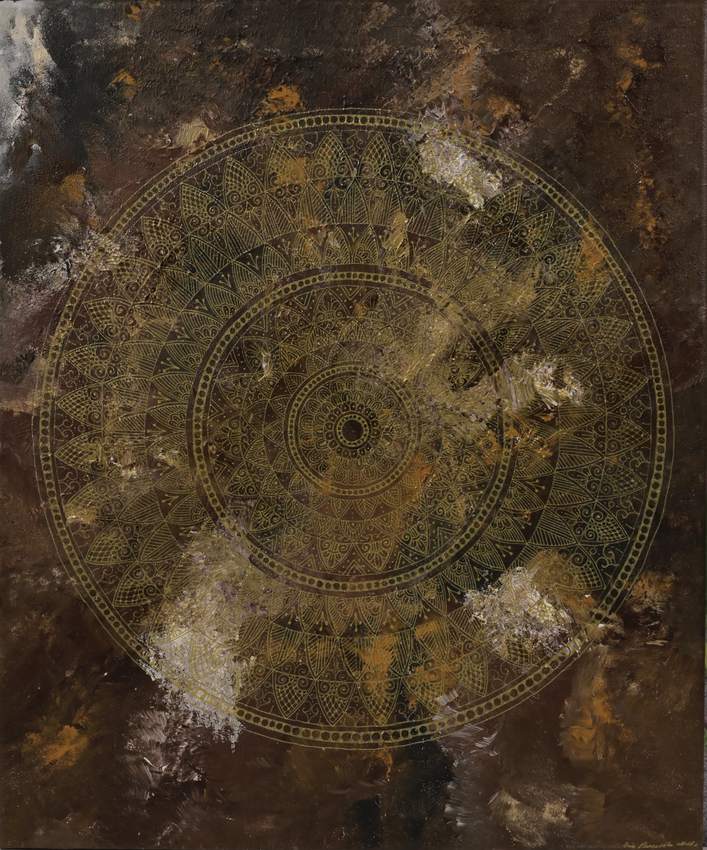 Mandala nr 63 „Przebudzenie 5″ - Farby akrylowe od Ania Marczewska - ArtBoard