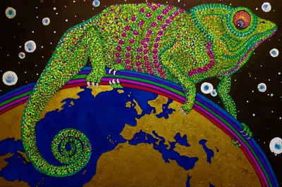 KAMELEON (The Chameleon) - mixed_media od Robert Mentel - ArtBoard