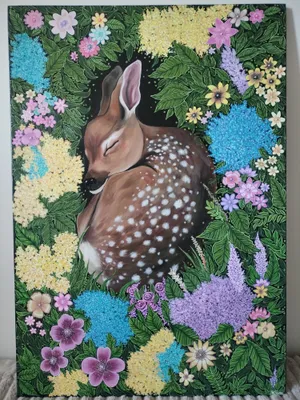 Sen wśród kwiatów  - acrylic od Wiktoria Gidaszewska - ArtBoard