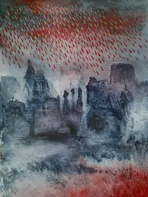 Raining Blood - watercolor od Stara Czaszka - ArtBoard
