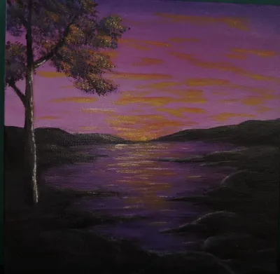 Lawendowy spokój  - acrylic od Werka - ArtBoard