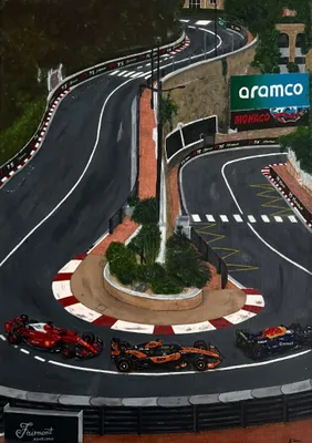 "Monaco Fairmont Hairpin" - acrylic od olszewskajulka - ArtBoard