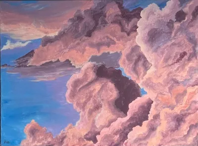 Chmury o zachodzie słońca  - acrylic od Karolina Przechoćko - ArtBoard