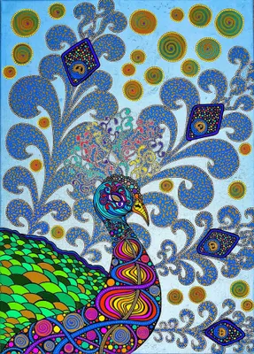 PAW II (The Peacock II) - mixed_media od Robert Mentel - ArtBoard